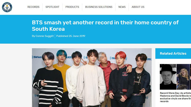 BTS、韓国最多アルバム販売で再びギネス登録…“キム・ゴンモを抜いた”
