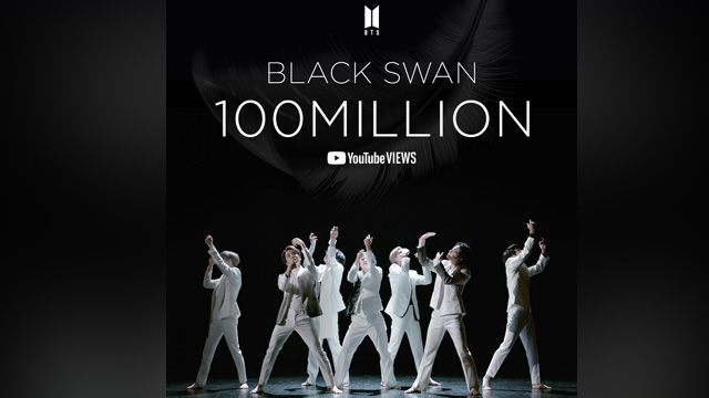 BTS、4thアルバム収録曲「Black Swan」のMV再生回数が1億回を達成…“億台”MVが計25本に