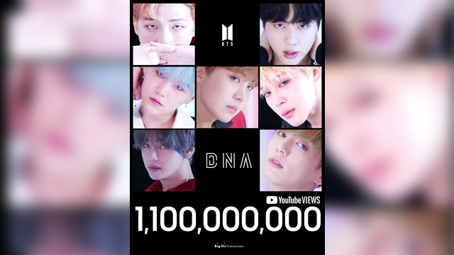 BTS、「DNA」のMVで初めてYouTube再生回数11億回を突破…J-HOPEソロ曲も2億回超え