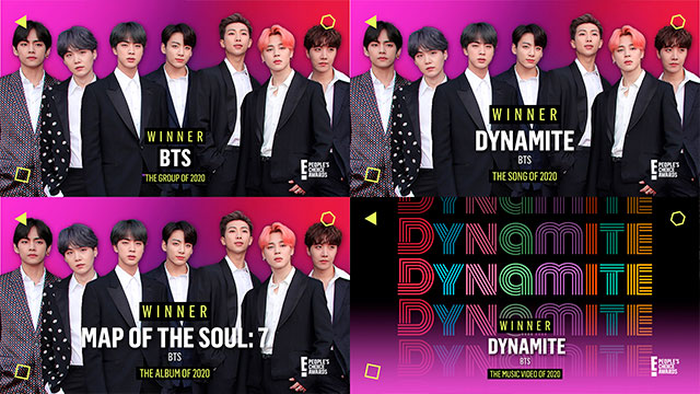 BTS、米「ピープルズ･チョイス･アワード」で4冠に輝く…「音楽の力で人生が救われる」