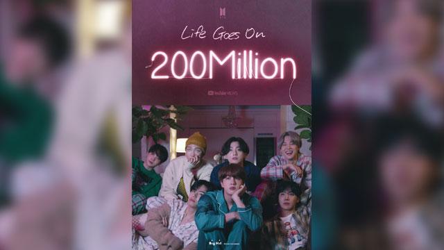 BTS、JUNG KOOK監督の｢Life Goes On｣MVが公開1か月でYouTubeで2億回の再生回数を突破