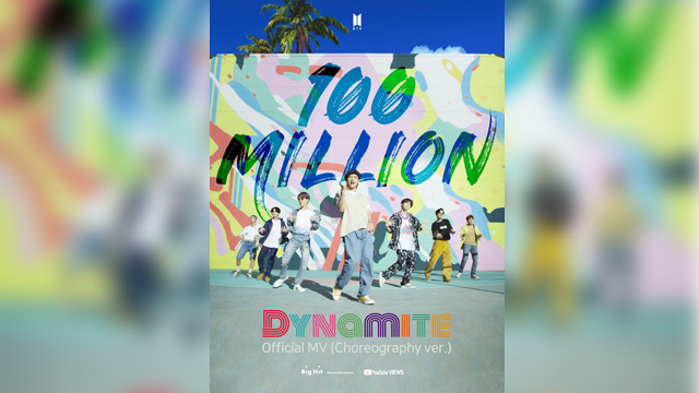 BTS、「Dynamite」の“Choreography ver.”も1億超え…YouTube“億台”再生回数MVが29本に
