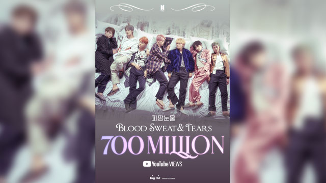 BTS、通算7本目の“7億回”MVを達成…2016年のナンバー「Blood Sweat & Tears」も記録更新