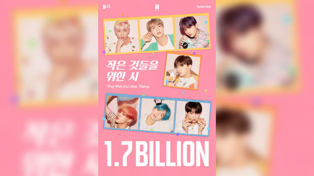 BTSの「Boy With Luv (feat. Halsey)」MV、YouTube再生回数17億回を記録…自己通算2本目