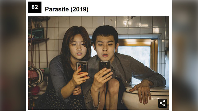 映画『パラサイト』、米バラエティの「最高の映画100選」に選定