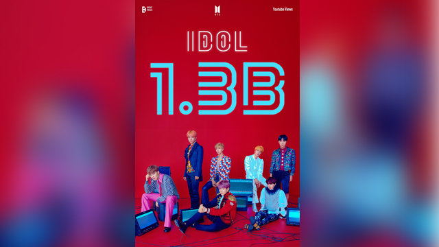 BTSの「IDOL」MV、YouTube再生回数13億回を突破